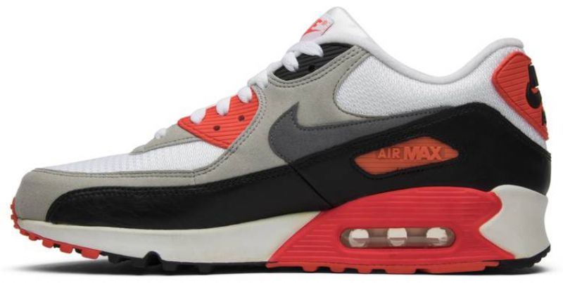 Air Max 90 Infravörös Női Alkalmi Fehér / Cementszürke-infravörös-fekete