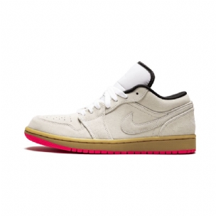 Férfi / Női Air Jordan 1 Alacsony Hiperrózsaszín Fehér Gumisárga