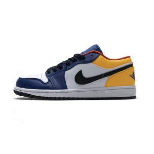 Férfi / Női Air Jordan 1 Alacsony Kék Sárga Narancs