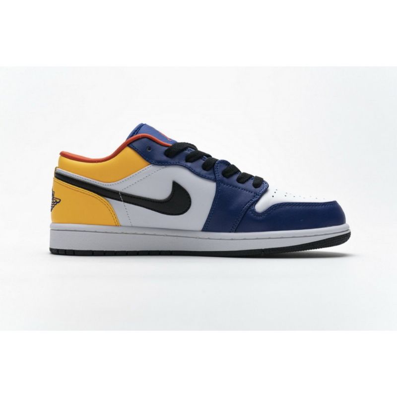Férfi / Női Air Jordan 1 Alacsony Kék Sárga Narancs