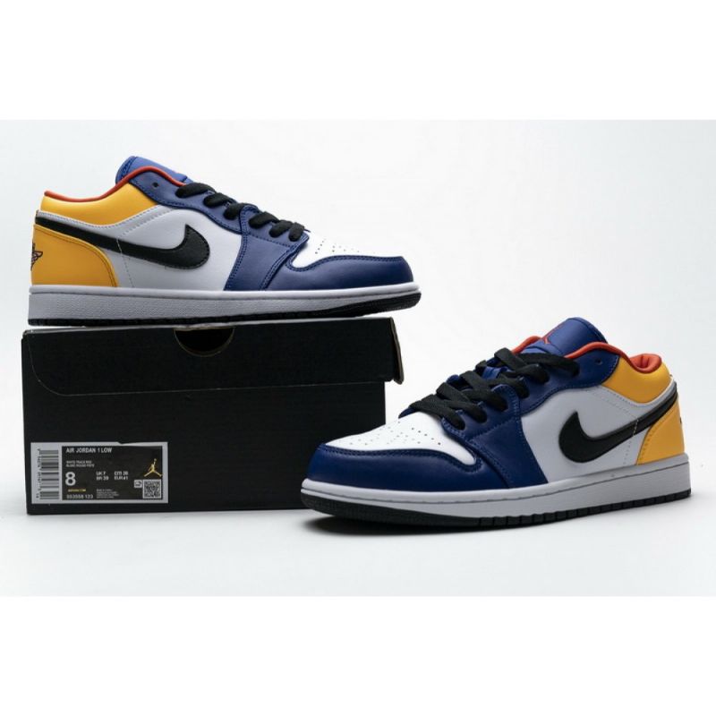 Férfi / Női Air Jordan 1 Alacsony Kék Sárga Narancs