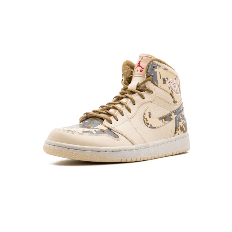 Férfi / Női Air Jordan 1 High Digi Camo Natural G Piros Ezüst