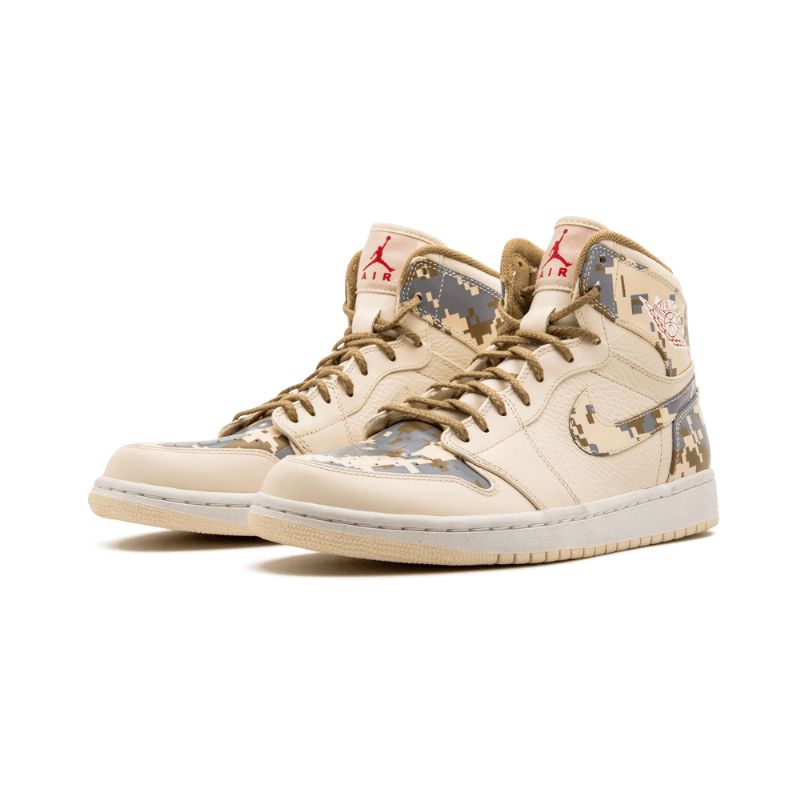 Férfi / Női Air Jordan 1 High Digi Camo Natural G Piros Ezüst