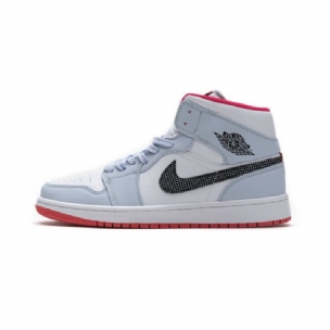 Férfi / Női Air Jordan 1 Középső Félkék Pöttyös Kék