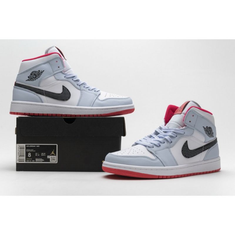 Férfi / Női Air Jordan 1 Középső Félkék Pöttyös Kék