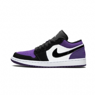 Férfi / Női Air Jordan 1 Low Court Lila Fehér Fekete
