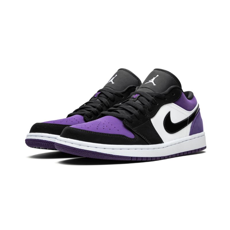 Férfi / Női Air Jordan 1 Low Court Lila Fehér Fekete