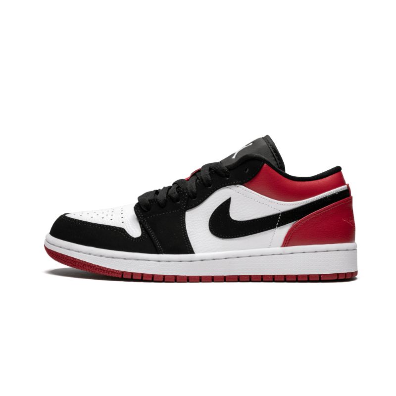 Férfi / Női Air Jordan 1 Low Fekete Toe Fehér Piros