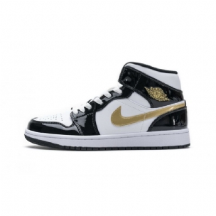 Férfi / Női Air Jordan 1 Mid Gold Lakkbőr
