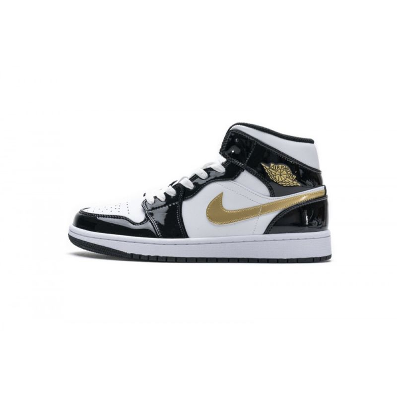 Férfi / Női Air Jordan 1 Mid Gold Lakkbőr