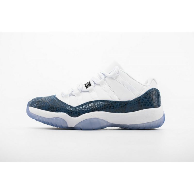 Férfi / Női Air Jordan 11 Alacsony Sötétkék Kígyóbőr