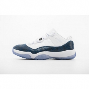 Férfi / Női Air Jordan 11 Alacsony Sötétkék Kígyóbőr