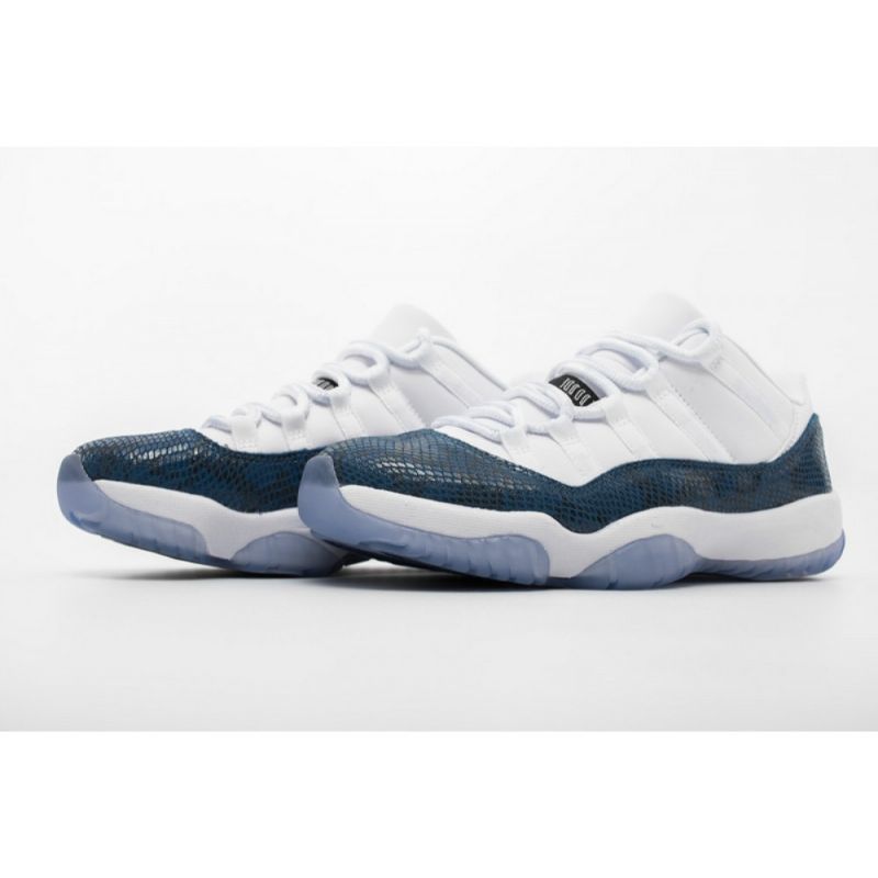 Férfi / Női Air Jordan 11 Alacsony Sötétkék Kígyóbőr