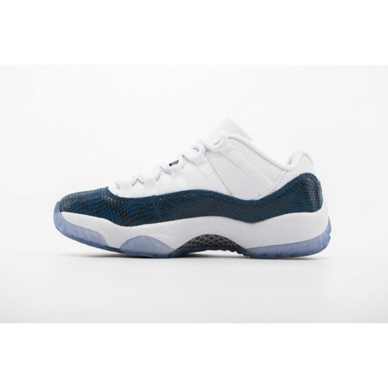 Férfi / Női Air Jordan 11 Alacsony Sötétkék Kígyóbőr