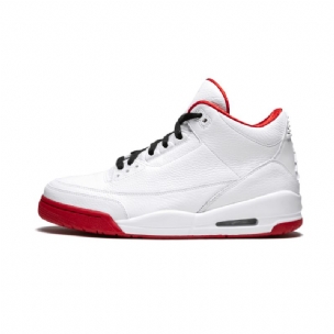 Férfi / Női Air Jordan 3 Fehér Varsity Piros Fekete