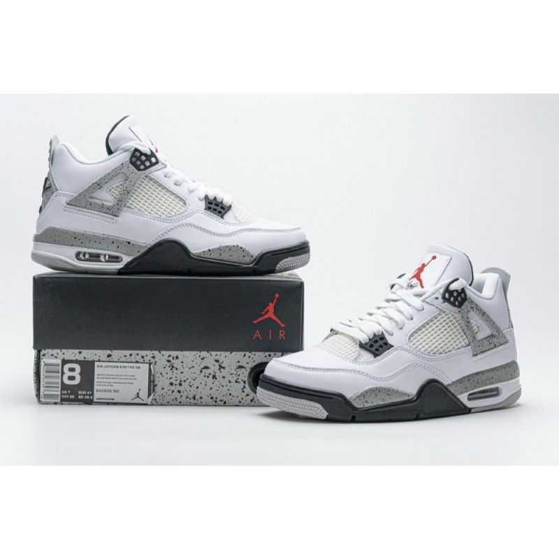 Férfi / Női Air Jordan 4 Retor Fehér Cement