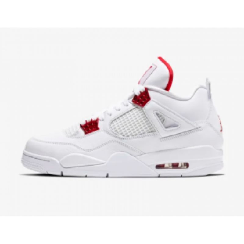 Férfi / Női Air Jordan 4 Retro Metál Piros Fehér Cipő