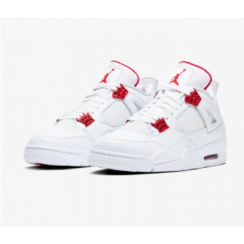 Férfi / Női Air Jordan 4 Retro Metál Piros Fehér Cipő