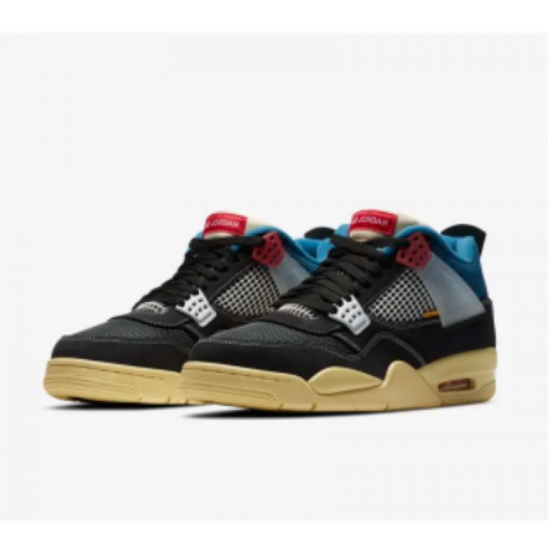 Férfi/női Air Jordan 4 Union La Off Noir Fekete Tornacipő