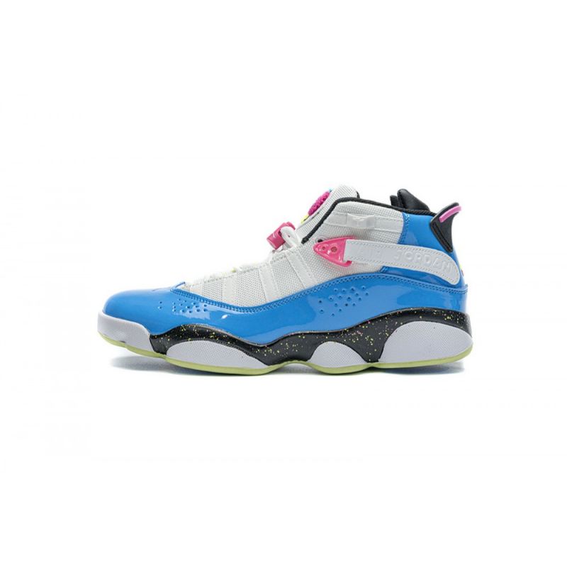 Férfi / Női Jordan 6 Rings Bg Kosárlabdacipő Kék Fury Cyber Rózsaszín