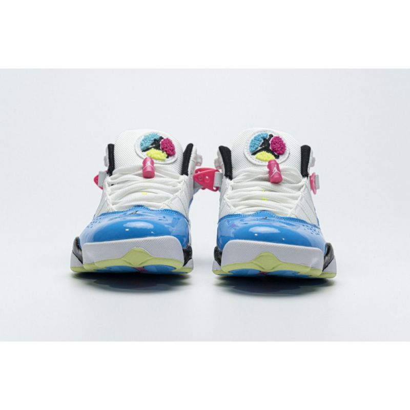 Férfi / Női Jordan 6 Rings Bg Kosárlabdacipő Kék Fury Cyber Rózsaszín