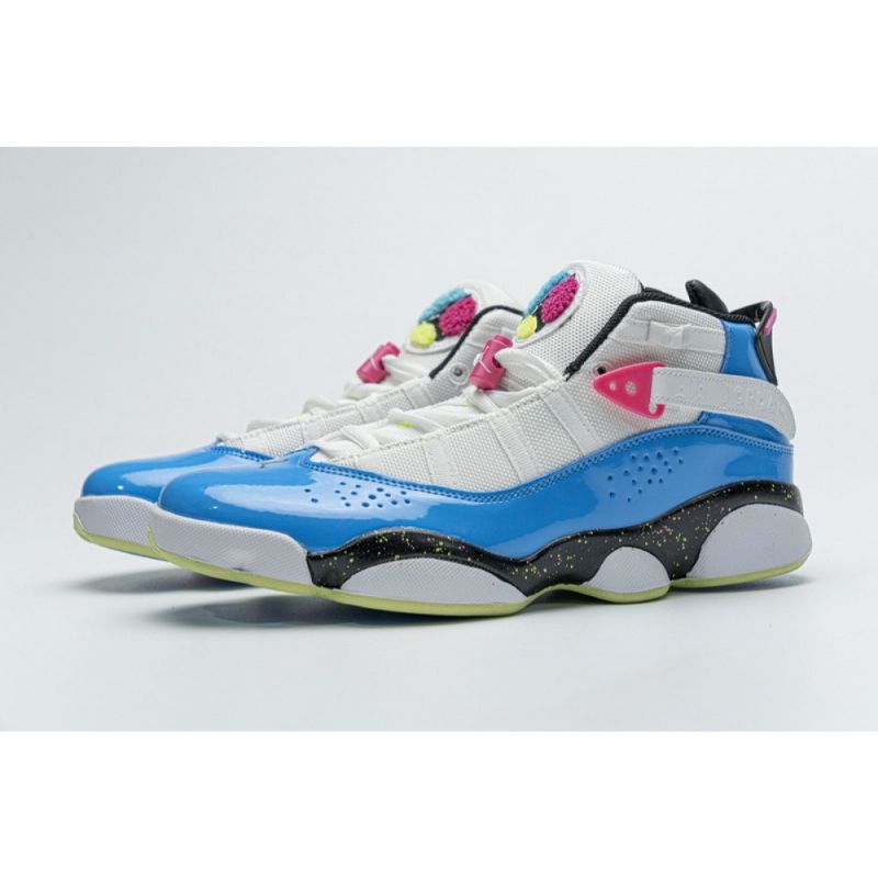 Férfi / Női Jordan 6 Rings Bg Kosárlabdacipő Kék Fury Cyber Rózsaszín