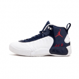 Férfi/női Jordan Jumpman Team Pro Pe Fehér Varsity Piros Midnight Sötétkék