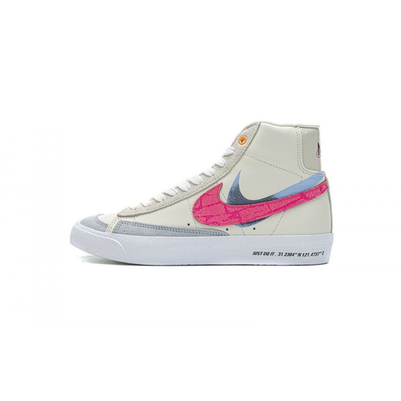 Férfi / Női Nike Blazer Mid 77 Bézs Rózsaszín Kék