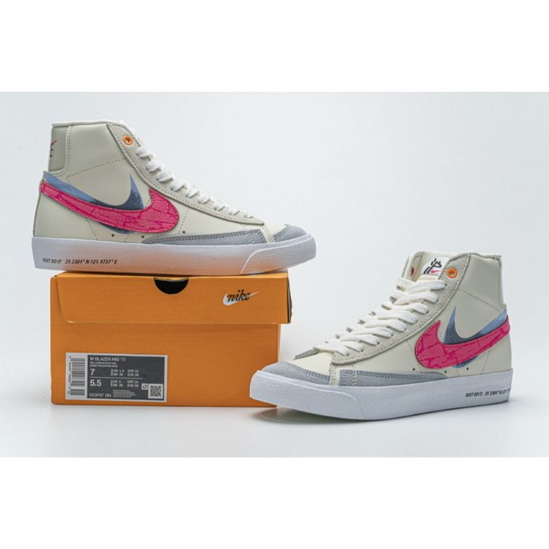 Férfi / Női Nike Blazer Mid 77 Bézs Rózsaszín Kék