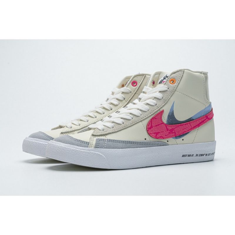 Férfi / Női Nike Blazer Mid 77 Bézs Rózsaszín Kék