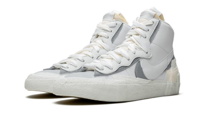 Férfi / Női Nike Cipők Blazer Mid Sacai Fehér Szürke