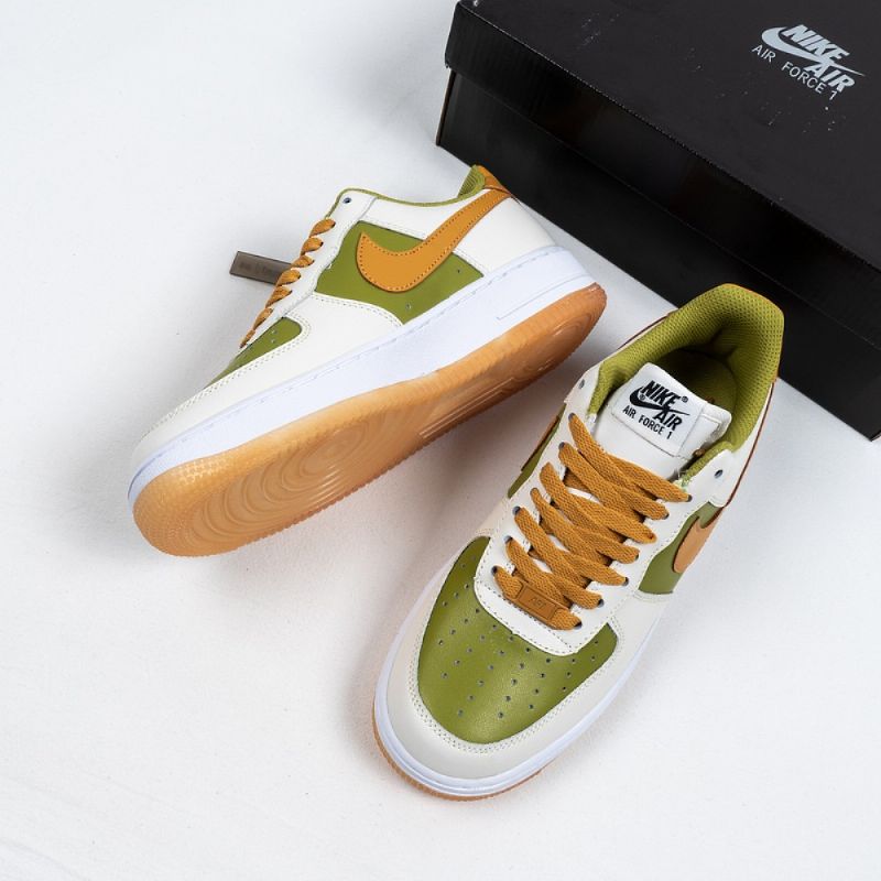 Ike Air Force 1 Low Férfi / Női Alkalmi Fehér / Zöld-earth Sárga