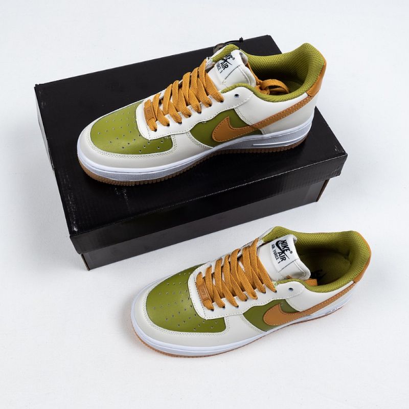 Ike Air Force 1 Low Férfi / Női Alkalmi Fehér / Zöld-earth Sárga