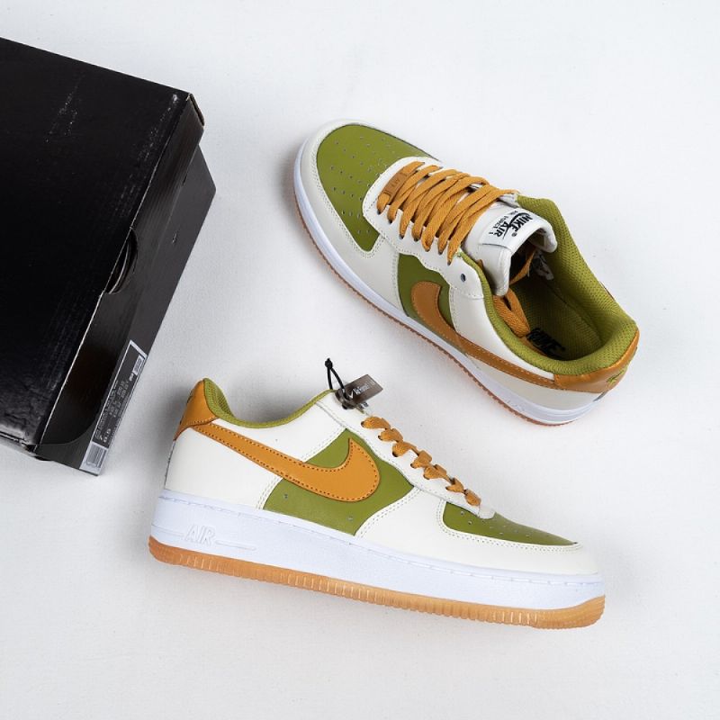 Ike Air Force 1 Low Férfi / Női Alkalmi Fehér / Zöld-earth Sárga