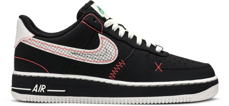 Nike Air Force 1 07 Lv8 Férfi / Női Alkalmi Fekete / Fehér / Bright Crimson / Zöld Strike