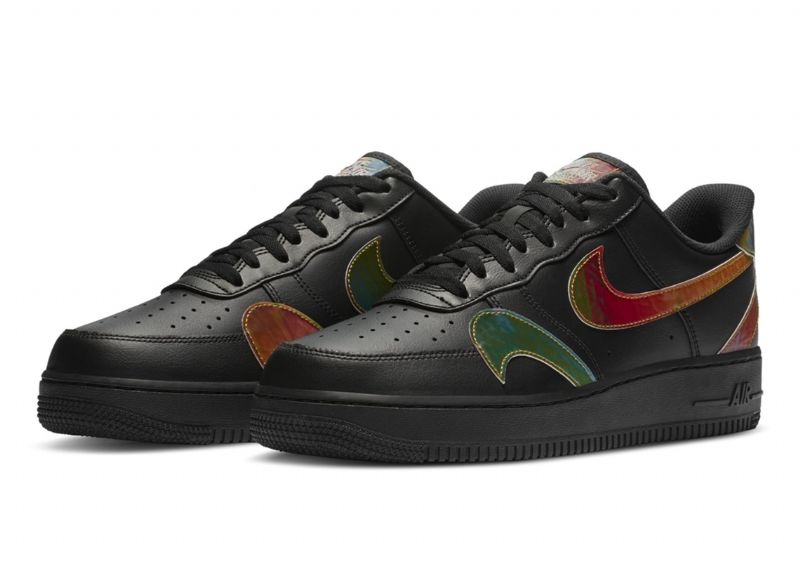 Nike Air Force 1 07 Lv8 Férfi/női Alkalmi Fekete Fényvisszaverő Ezüst