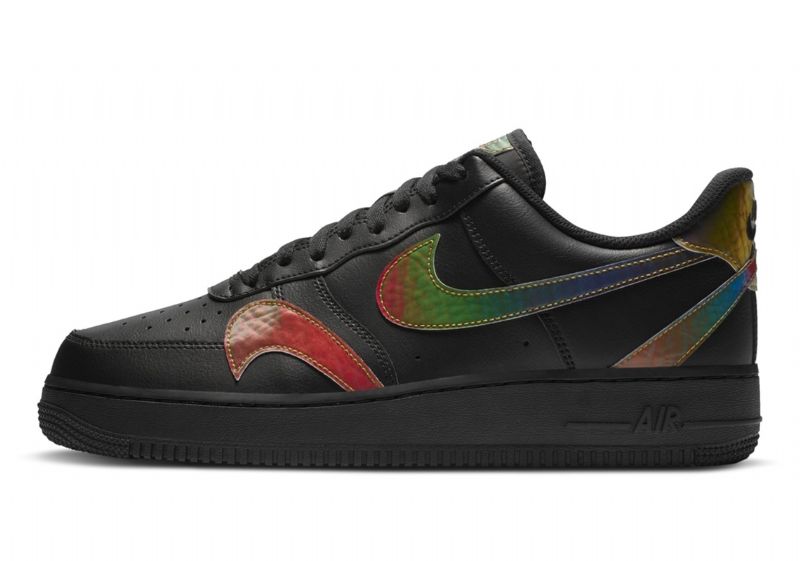 Nike Air Force 1 07 Lv8 Férfi/női Alkalmi Fekete Fényvisszaverő Ezüst