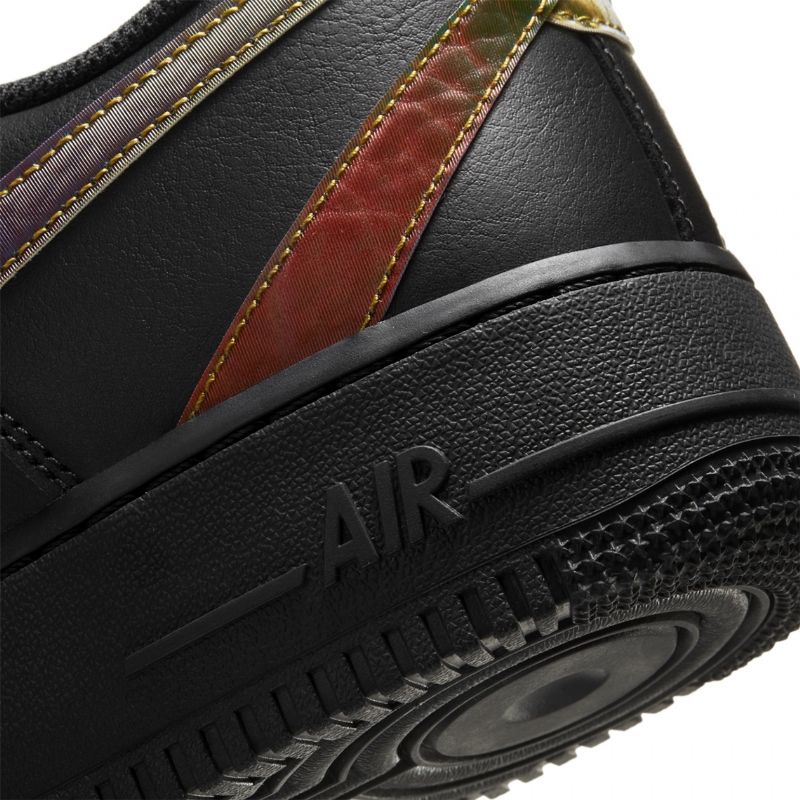 Nike Air Force 1 07 Lv8 Férfi/női Alkalmi Fekete Fényvisszaverő Ezüst