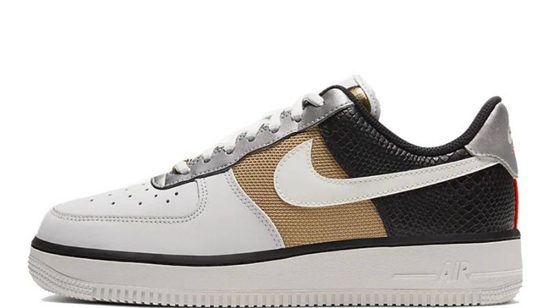Nike Air Force 1 07 Női Alkalmi Nagy Szürke / Fekete / Metál Arany / Vitorla