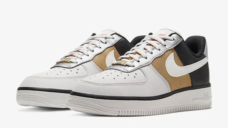 Nike Air Force 1 07 Női Alkalmi Nagy Szürke / Fekete / Metál Arany / Vitorla