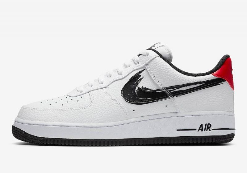 Nike Air Force 1 Ecsetvonás Swoosh Férfi/női Alkalmi Fehér Fekete Piros