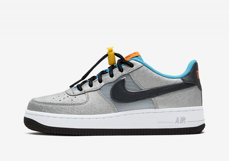 Nike Air Force 1 Gs Sky Női Alkalmi Metál Ezüst / Fekete / Hiperbíbor