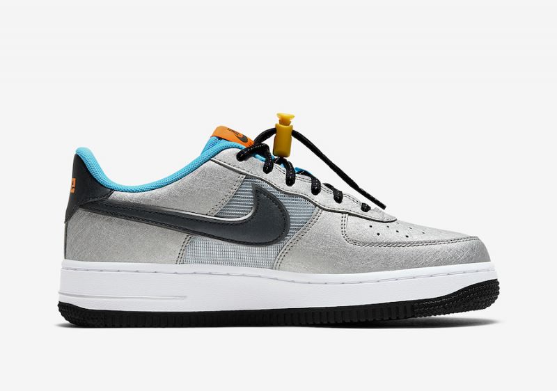 Nike Air Force 1 Gs Sky Női Alkalmi Metál Ezüst / Fekete / Hiperbíbor