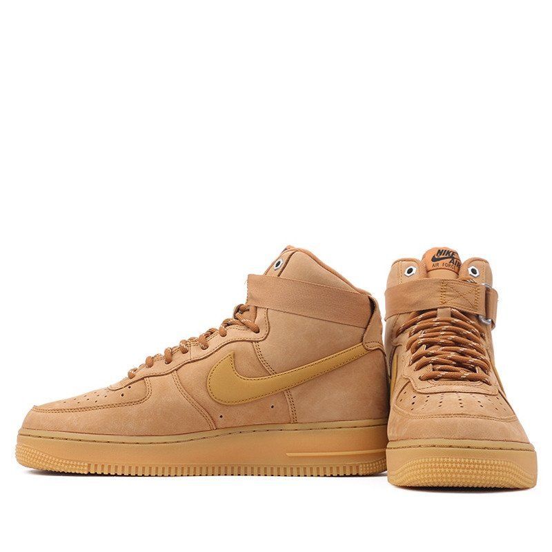 Nike Air Force 1 High 07 Wb Férfi / Női Alkalmi Lenvászon / Búzagumi Világos Barna-fekete