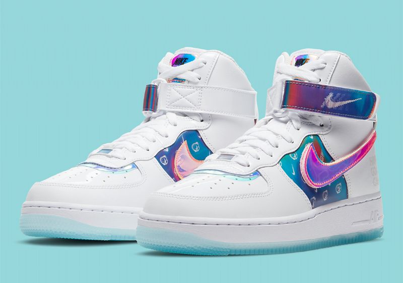 Nike Air Force 1 High Férfi / Női Alkalmi Fehér / Irizáló