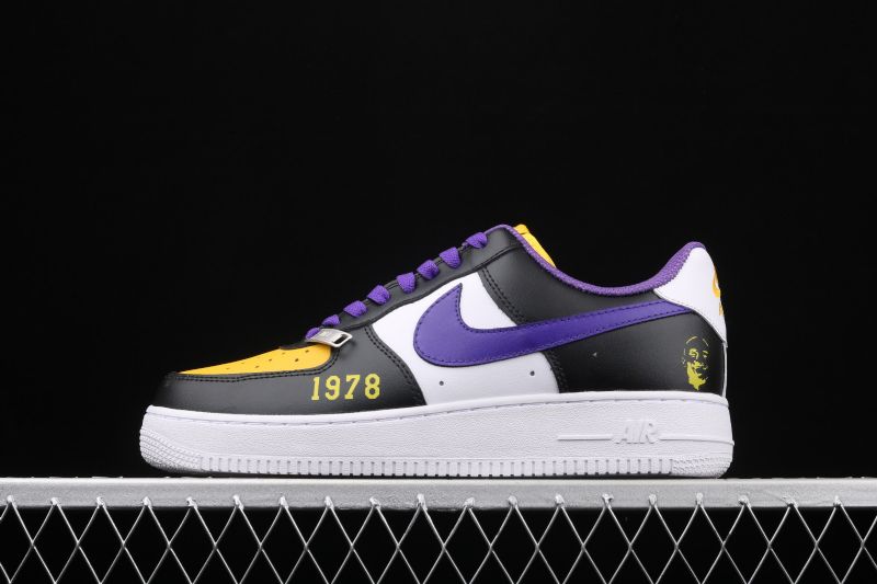Nike Air Force 1 Kobe Férfi/női Alkalmi Fekete Fehér Lila Narancs
