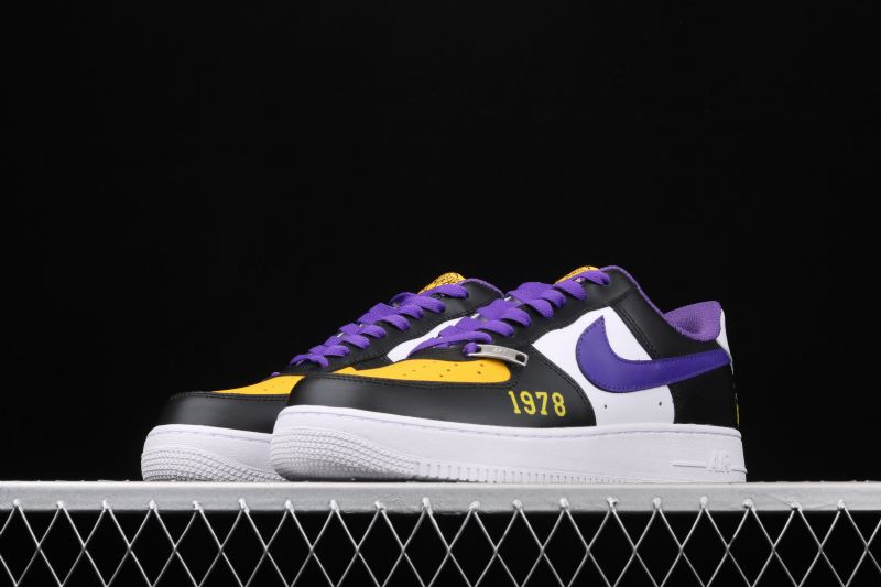Nike Air Force 1 Kobe Férfi/női Alkalmi Fekete Fehér Lila Narancs