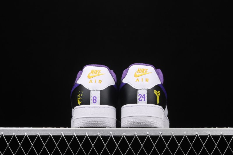 Nike Air Force 1 Kobe Férfi/női Alkalmi Fekete Fehér Lila Narancs