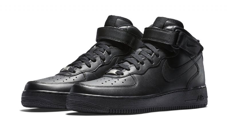 Nike Air Force 1 Középfekete Férfi/női Alkalmi Fekete