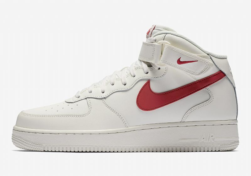 Nike Air Force 1 Középső Férfi / Női Alkalmi Vitorla / Egyetemi Piros